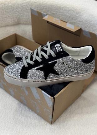 Кеди жіночі кросівки в блискітках чорні в сріблі all stars