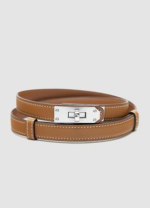 💫 hermes kelly 18 belt brown leather/silver