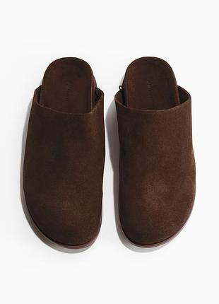 Замшеві мюлі h&m premium selection (40eur/26см)