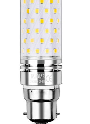 Світлодіодна лампа b22 sauglae 15 w 3000 k 100-240v 120 вт лампочка з теплим білим світлом