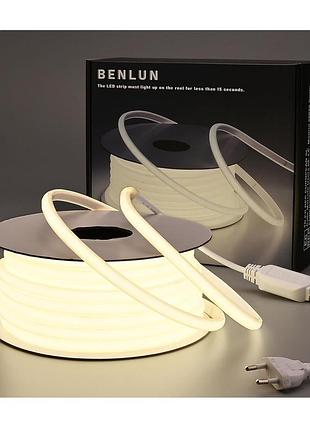 Светодиодная подсветка 4000k 20 м benlun гибкая светодиодная неоновая лента для декоративного освещения
