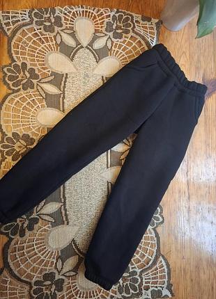 Спортивні штани для дітей, чорні, утеплені, розмір 116, тринитка на флісі
