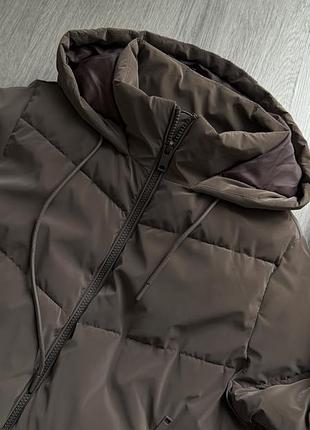 Куртка жіноча демісезонна дута з капюшоном коричнева