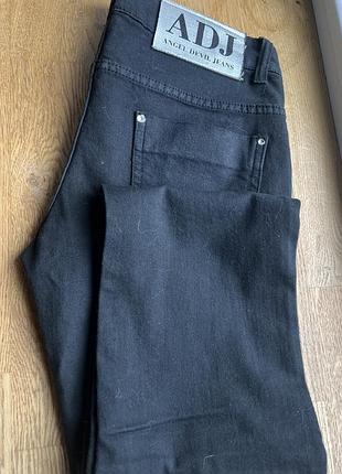 Італійські брендові чорні прямі джинси angel devil jeans (adj) нові xs/s