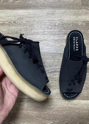 Оригінальні чорні clarks originals wallacraft open slip-on мюлі сандалі size 37