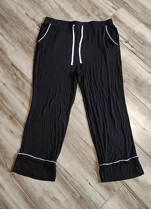 Женские черные пижамные брюки f&amp;f на шнурке с кантом (размер xl / eur 44-46 / uk 16-18)
