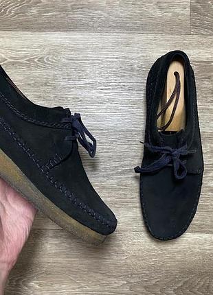 Оригінальні замшеві туфлі clarks  originals weaver black size 41
