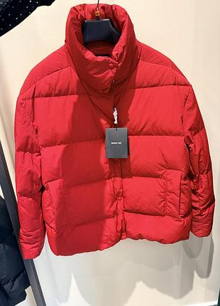 Жіночий пуховик massimo dutti червоний оверсайз, розмір m