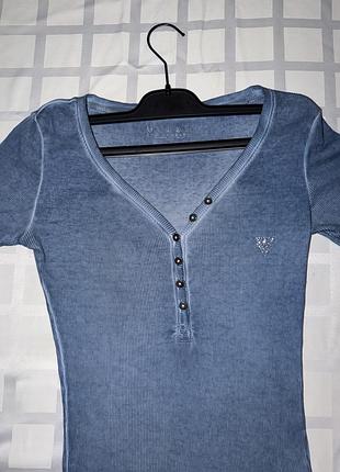 Лонгслів жіночий guess синій 2