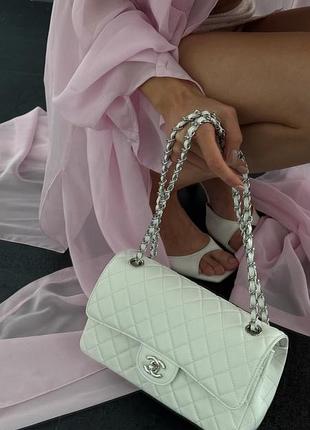 Сумка жіноча chanel біла 25 см