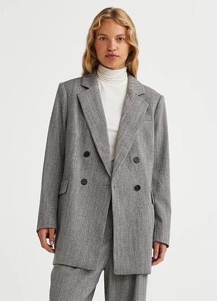 Піджак жіночий h&m сірий оверсайз піджак с