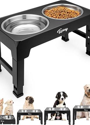 Регульована підставка для мисок собак toozey elevated dog bowls антиковзна підставка для годування собак