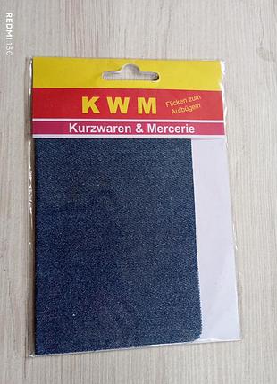 Термолатка, латка, нашивка для швидкого ремонту одягу, 12,5 х 17 см kwm темно синій