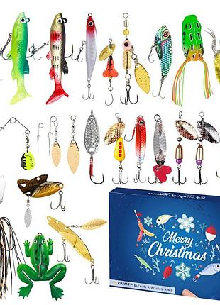 Адвент-календарь для любителей рыбалки keagan fishing lures fl24 рыболовный подарок с 24 отделениями