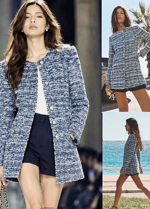 Твидовый блейзер жакет пиджак zara