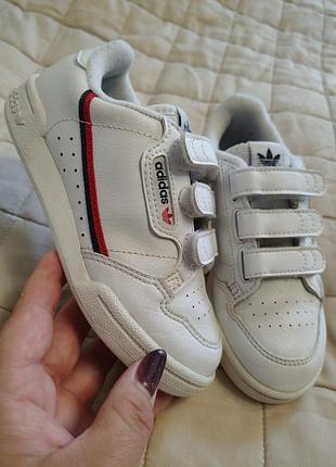 Кросівки дитячі adidas continental 80 білі з липучками