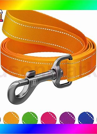 Bs повідець для собак best mix нейлоновий waudog nylon mono світловідбивний, l-xxl, ш 25 мм, дл 200 см bas77/n