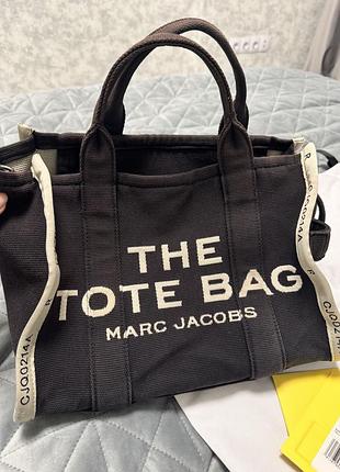 Сумка жіноча marc jacobs the tote bag чорна текстильна