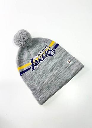 Шапка nba lakers сіра з відворотом