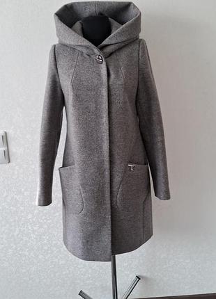 Пальто из шерсти с капюшоном, р. xs-s