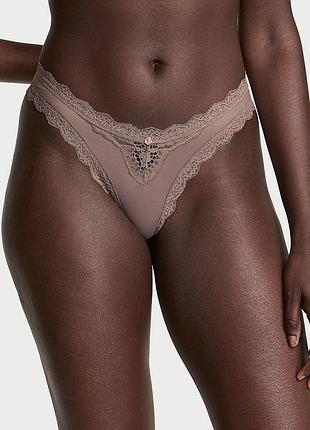 Женские трусики бразилиана victoria's secret с кружевом