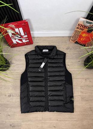 Чоловіча жилетка stone island black , прошивка під патчем