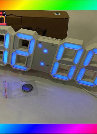 Bs часы настольные ly-1089 best mix с белой подсветкой led синие, часы настольные профессиональные эле bas77/n