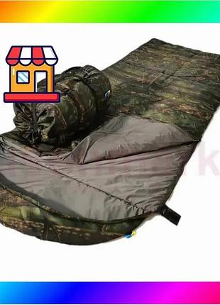 Bs спальный мешок sleeping best mix bag 210*70 см камуфляжный, спальник зимний 30, компактный, спальны bas77/n