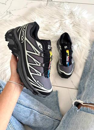 Кросівки salomon xt-6 grey soft ground black gore-tex   💧 вологозахист 💧  арт 19002