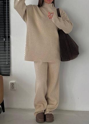 Уютный 🧣теплый костюм из ангоры в рубчик