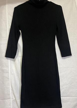 Чорна сукня-гольф у рубчик new look (xs/s, eu 34)