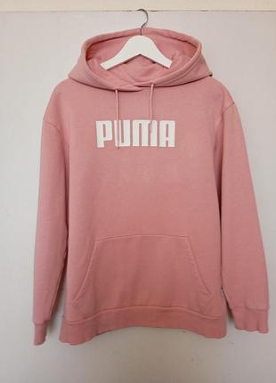 Рожеве жіноче худі puma з білим логотипом