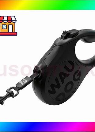 Bs поводок-рулетка для собак best mix waudog r-leash monochrome black, l, до 50 кг, 5 м, светоотражающ bas77/n