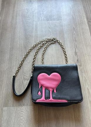 Сумка через плече жіноча love moschino чорна