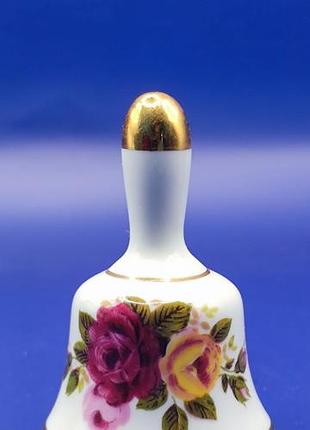 Винтажный миниатюрный фарфоровой звонок розы fine bone china ashley dale england