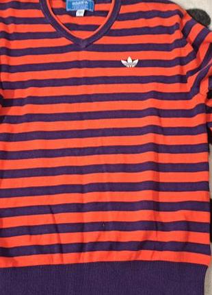 Светр чоловічий adidas originals в смужку помаранчевий, фіолетовий