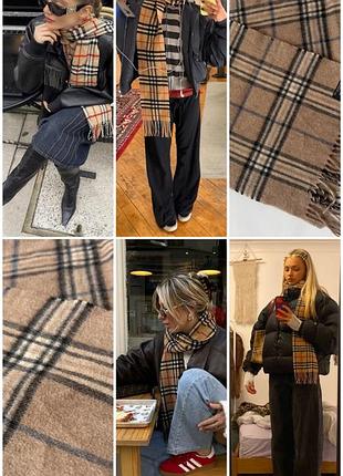 Шарф massimo dutti wool scarf шарф в клітинку 9