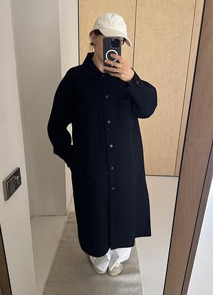 Пальто жіноче massimo dutti чорне вовняне розмір s