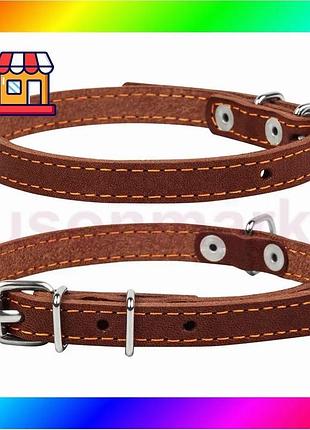 Bs ошейник "collar" одинарный best mix (ширина 20мм, длина 32-40см) коричневый bas77/n