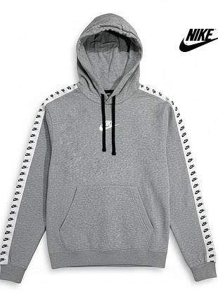 Оригинальное мужское котоновое худи nike размер xs s на флисе серое с капюшоном мужская котоновая кофта толстовка найк мужской батник пайта серая а1