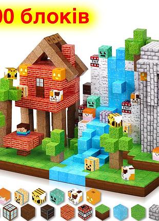Магнитный конструктор minecraft 100 шт майнкрафт горный ручей