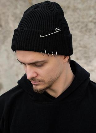 Удлиненная трикотажная шапка бини докер without dominic destroyed black man