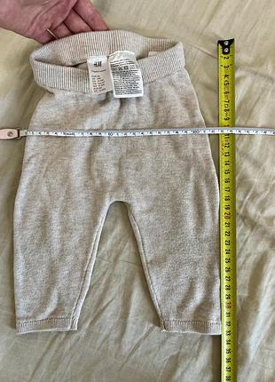 H&m штани повзунки вʼязані бавовна 62 68 74