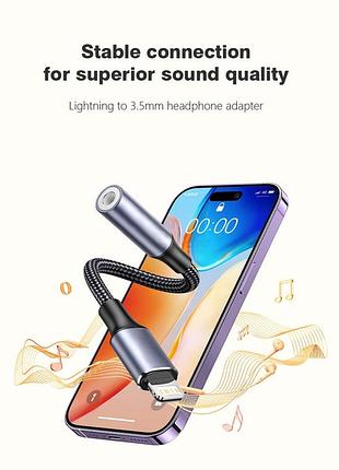 Аудиоадаптер наушников для айфон lightning на 3,5 мм адаптер lightning aux аудиоджек dongle для iphone 14 12 11 pro max se xs