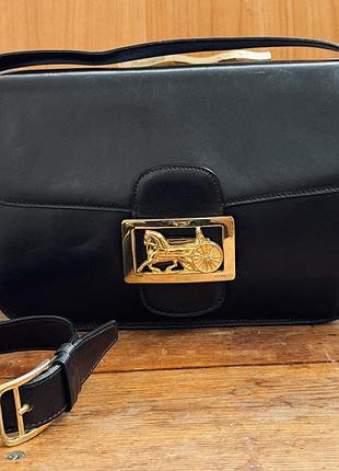 Сумка жіноча celine вінтажна чорна шкіряна
