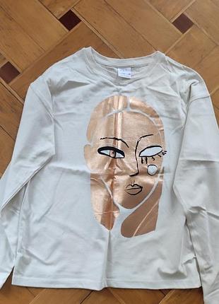 Світшот для дівчинки zara, молочний, зріст 140-146
