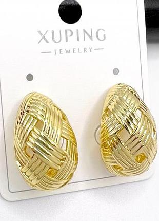 Сережки для жінок xuping 14к 10673, золотисті