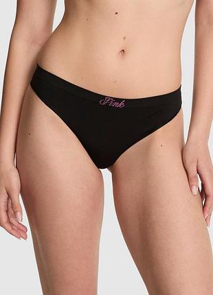 Женские трусики тонг victoria's secret pink с логотипом
