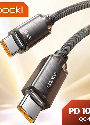 Кабель toocki type-c type-c 100w 1 м 6a с дисплеем, pd qc4.0, нейлоновая оплетка, быстрая зарядка usb-c для ноутбука, планшета, см