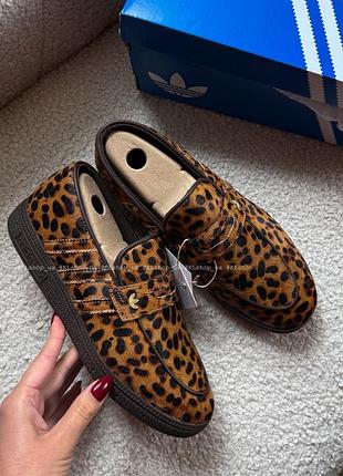 Шкіряні леопардові мокасини adidas | лео | spezial loafer shoes